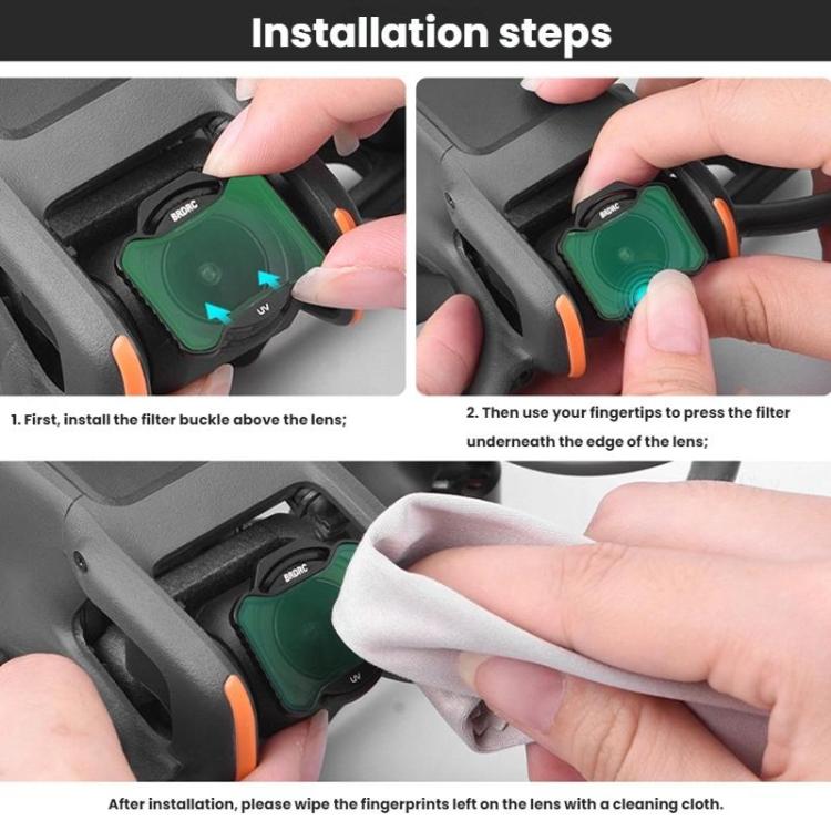 Set filtri CPL ND UV con telaio in alluminio per DJI Avata 2