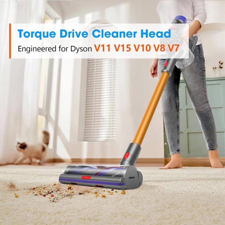 Spazzola ad alta coppia da 100 W per aspirapolvere Dyson V7/V8/V10/V11/V15 con potenza di aspirazione regolabile., 100W High-Torque Brush Head