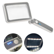 Lente d'ingrandimento pieghevole 3,5X con 12 LED e indicatore di carica, ideale per la lettura., 3.5X