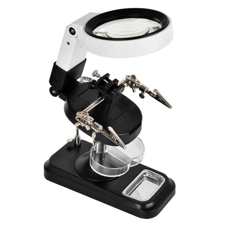 Lente d'ingrandimento da tavolo 5x e 10x con 32 LED