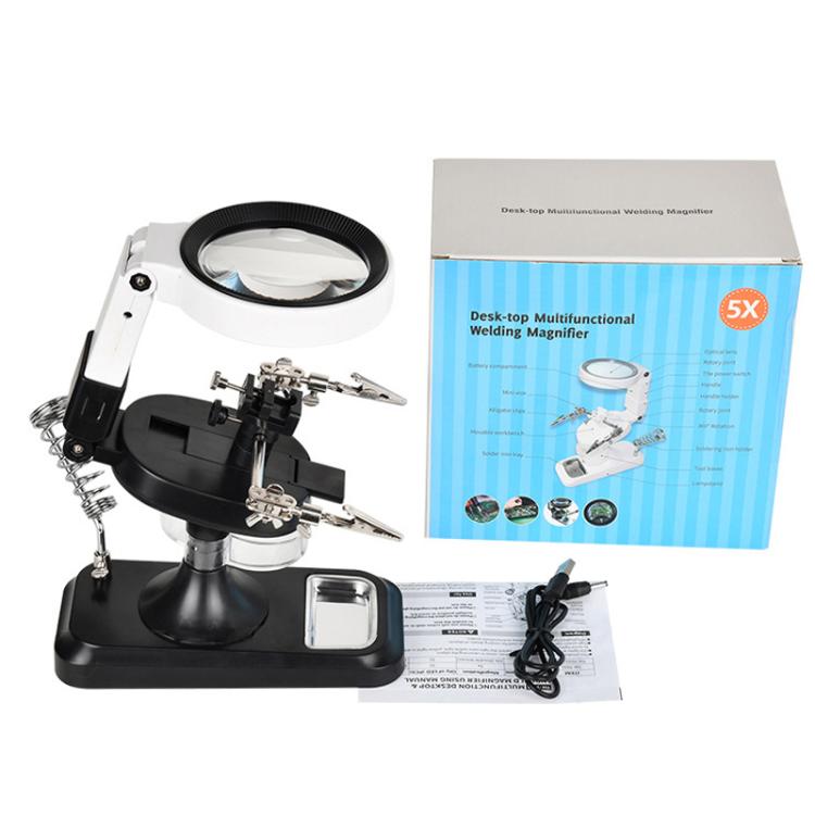 Lente d'ingrandimento da tavolo 5x e 10x con 32 LED