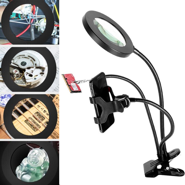 Lente d'ingrandimento 10X con 72 LED e supporto flessibile