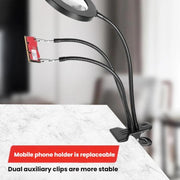 Lente d'ingrandimento ottica 10X con 72 LED e supporto per cellulare a tubo flessibile, 10X