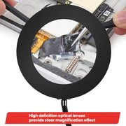 Lente d'ingrandimento ottica 10X con 72 LED e supporto per cellulare a tubo flessibile, 10X