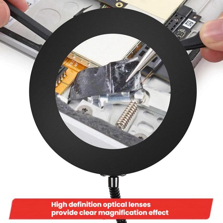 Lente d'ingrandimento ottica 10X con 72 LED e supporto per cellulare a tubo flessibile, 10X