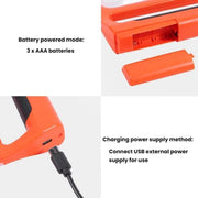 Lente d'ingrandimento 5/10X con 48 LED, 3 colori (caldo/freddo), regolazione della luminosità, lente portatile., Battery Orange, Charging Orange, Battery Blue, Charging Blue