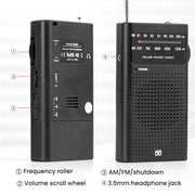 Radio portatile FM/AM a banda completa con puntatore