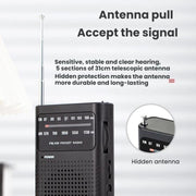 Radio portatile FM/AM a banda completa con puntatore