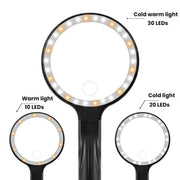 Lente d'ingrandimento 5/10X con 30 LED, ricarica USB, da collo, portatile, per lettura e manutenzione., 5/10X