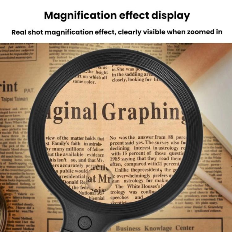 Lente d'ingrandimento 5/10X con 30 LED, ricarica USB, da collo, portatile, per lettura e manutenzione., 5/10X