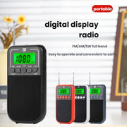 Radio portatile FM AM SW multibanda con orologio