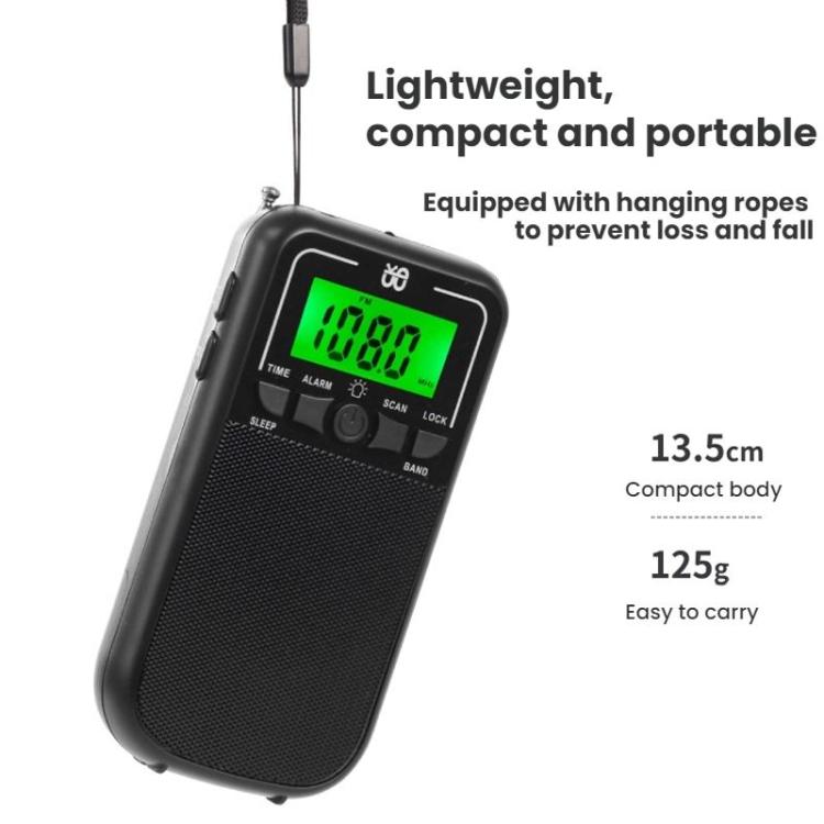 Radio portatile FM AM SW multibanda con orologio