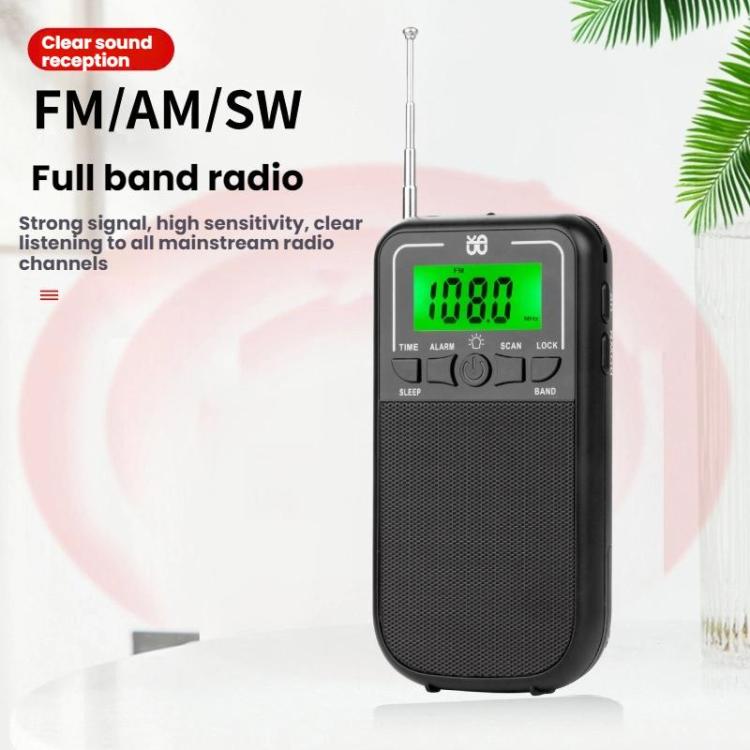Radio portatile FM AM SW multibanda con orologio