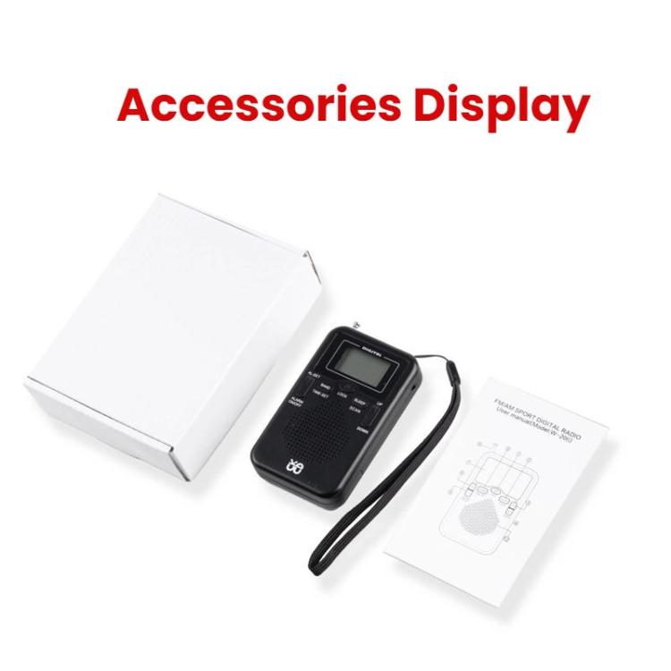 Radio tascabile stereo FM/AM con orologio digitale