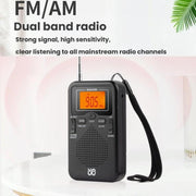 Radio tascabile stereo FM/AM con orologio digitale