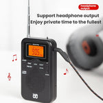 Radio tascabile stereo FM/AM con orologio digitale