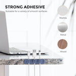 AhaStyle PT-CY15 Organizzatore di cavi magnetico in silicone 3 in 1, supporto da scrivania per riporre i cavi