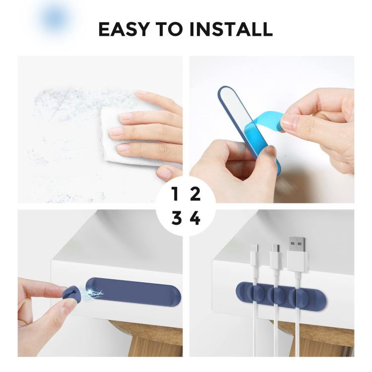 AhaStyle PT-CY15 Organizzatore di cavi magnetico in silicone 3 in 1, supporto da scrivania per riporre i cavi