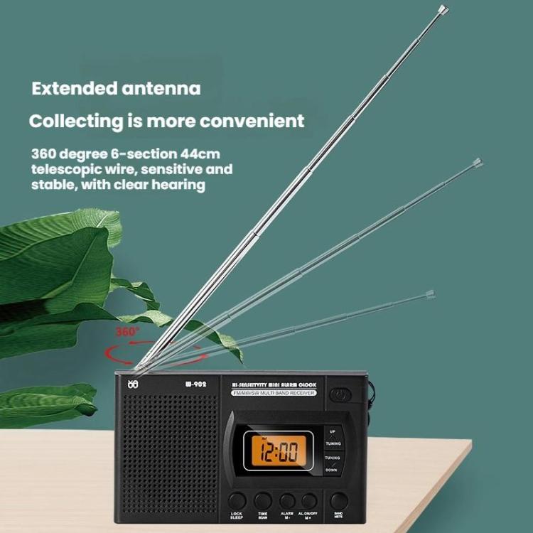 Radio portatile FM AM SW con display LCD e orologio