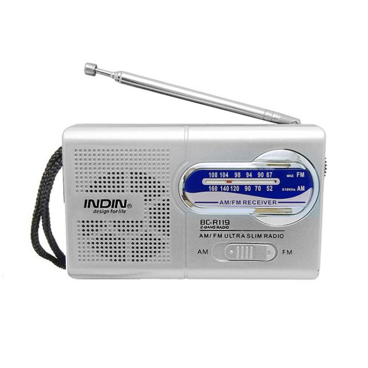 INDIN BC-R119 Portable AM/FM Radio for Seniors 530-1610KHz AM & 88-108MHz FM Lightweight Emergency Radio, BC-R119