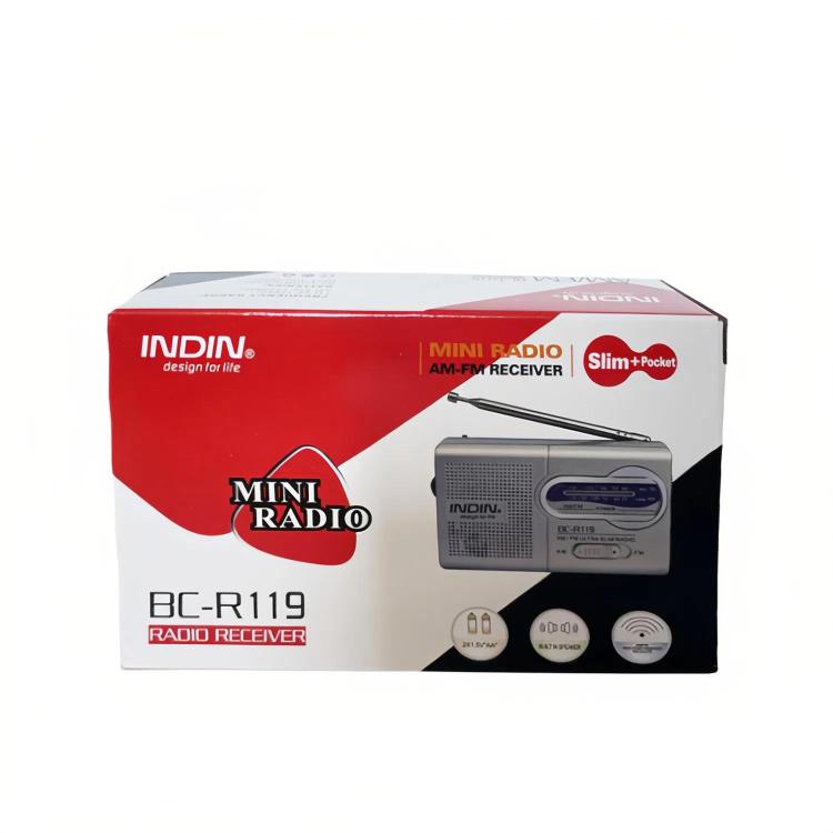 INDIN BC-R119 Portable AM/FM Radio for Seniors 530-1610KHz AM & 88-108MHz FM Lightweight Emergency Radio, BC-R119