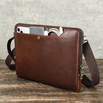 Borsa messenger in pelle Crazy Horse per laptop 14,2 pollici