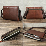 Borsa messenger in pelle Crazy Horse per laptop 14,2 pollici