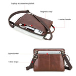 Borsa messenger in pelle Crazy Horse per laptop 14,2 pollici