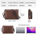 Borsa messenger in pelle Crazy Horse per laptop 14,2 pollici