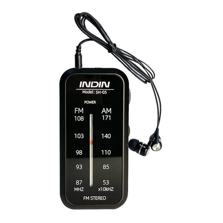Radio AM/FM mini con auricolari e clip in acciaio inox