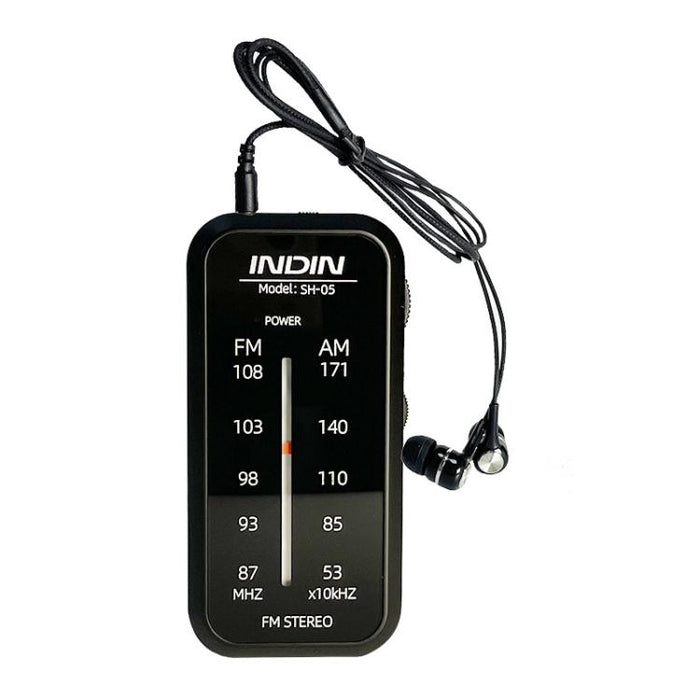 Radio AM/FM mini con auricolari e clip in acciaio inox