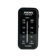 Radio AM/FM mini con auricolari e clip in acciaio inox