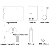 Tavoletta grafica digitale 10Moons I6 compatibile con telefoni cellulari e computer., i6