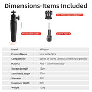 Mini treppiede selfie stick con testa a sfera 360°