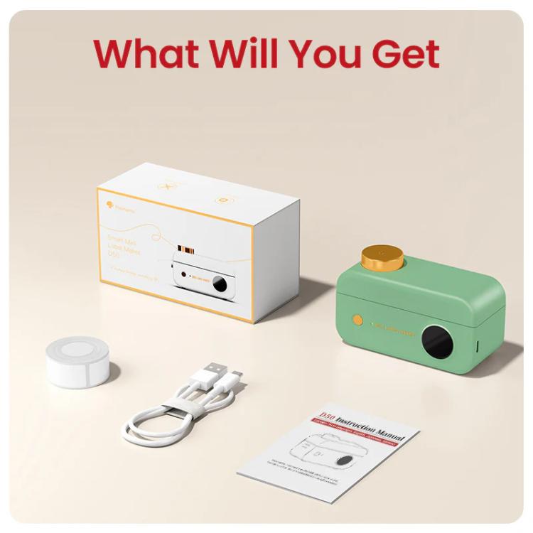 Phomemo D50 Stampante termica per etichette di grandi dimensioni per uso domestico, adatta a etichette da 16/20/24 mm