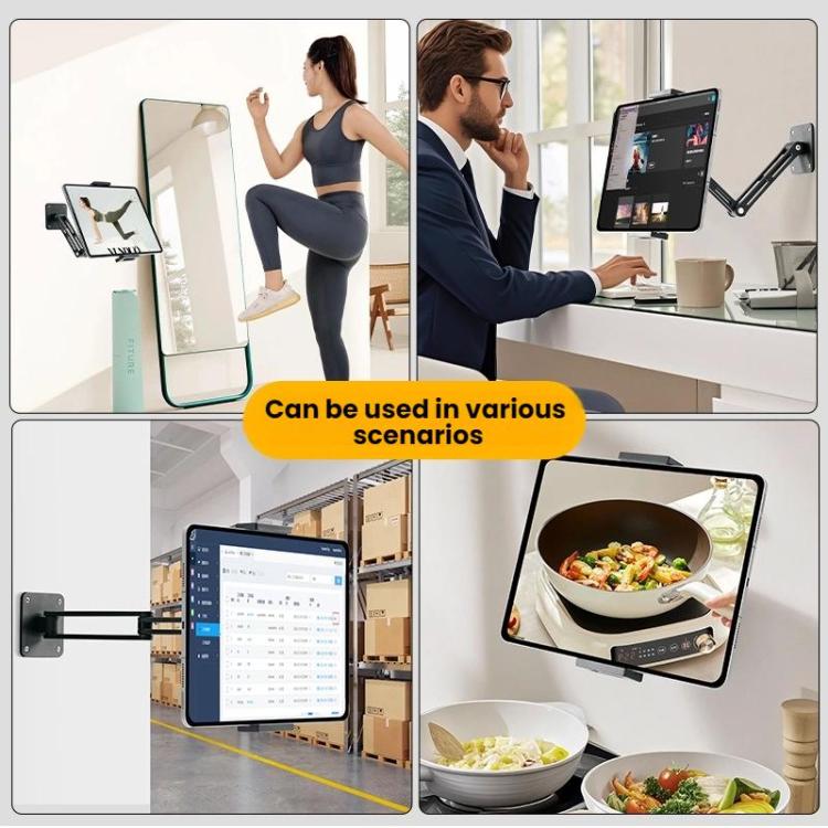 Supporto a parete girevole a sbalzo in lega di alluminio da 4 a 12,9 pollici per telefoni e tablet, Long Version, Short Version