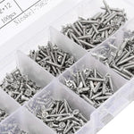 Kit di 800 viti autofilettanti Phillips in acciaio al carbonio, metriche, misurate M2, da 800 pezzi., 800pcs /Set Round Head, 800pcs /Set Flat Head