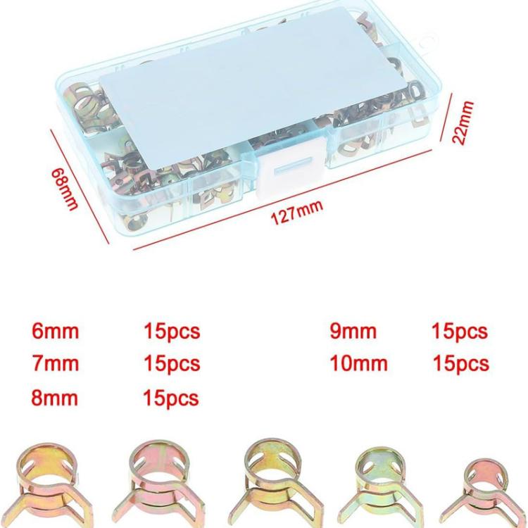 Set di mini fascette a molla per tubi flessibili per carburante automobilistico M6/M10, 75pcs /Set