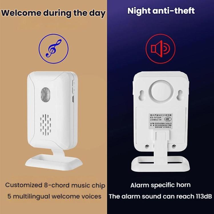 Campanello di benvenuto per supermercato con sensore a infrarossi wireless.