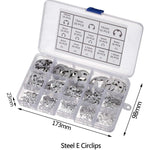 400 pezzi/set Anelli elastici aperti tipo E in acciaio inossidabile da 1,5-15 mm, confezionati in scatola, 400pcs /Set