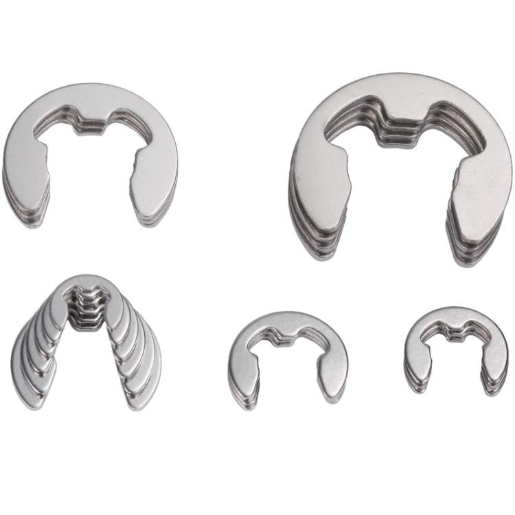 400 pezzi/set Anelli elastici aperti tipo E in acciaio inossidabile da 1,5-15 mm, confezionati in scatola, 400pcs /Set