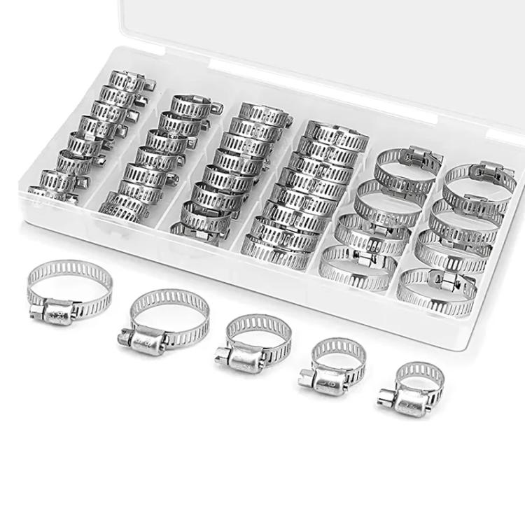 Set 40 morsetti fascette stringitubo in acciaio inox