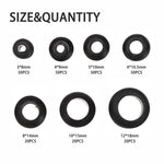 Set da 260 pezzi di guarnizioni O-ring in gomma a doppia faccia per la tenuta di condotti impermeabili., 260pcs /Set