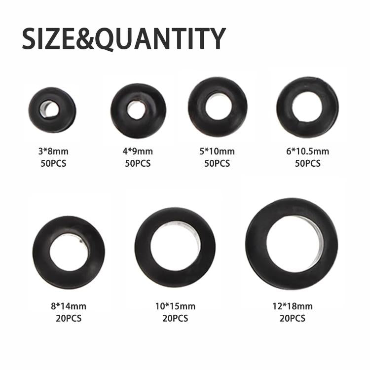 Set da 260 pezzi di guarnizioni O-ring in gomma a doppia faccia per la tenuta di condotti impermeabili., 260pcs /Set