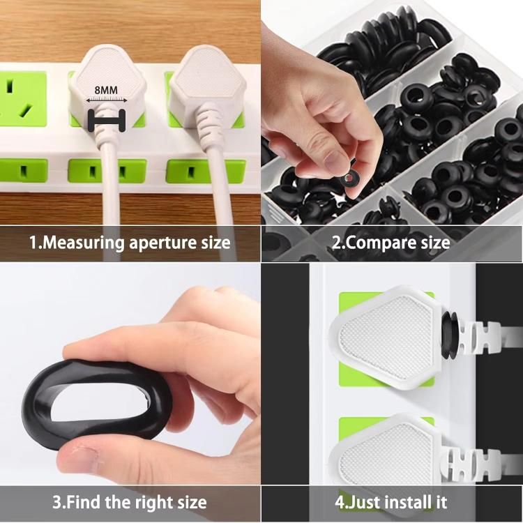 Set da 260 pezzi di guarnizioni O-ring in gomma a doppia faccia per la tenuta di condotti impermeabili., 260pcs /Set