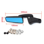 Specchietto retrovisore riflettente universale per moto con funzione di assistenza alla retromarcia.