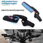 Specchietto retrovisore riflettente universale per moto con funzione di assistenza alla retromarcia.