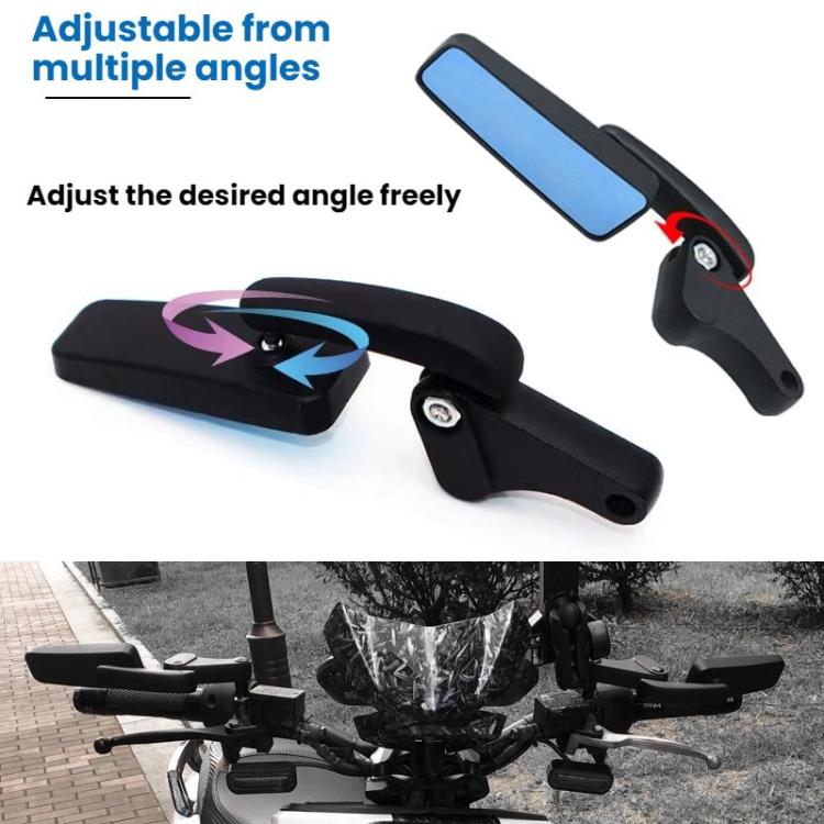 Specchietto retrovisore riflettente universale per moto con funzione di assistenza alla retromarcia.