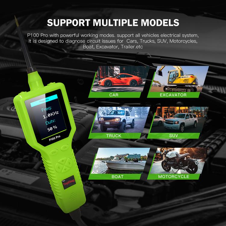 TopDiag Elettricista multifunzione per test di circuiti automobilistici, TopDiag P100 Pro