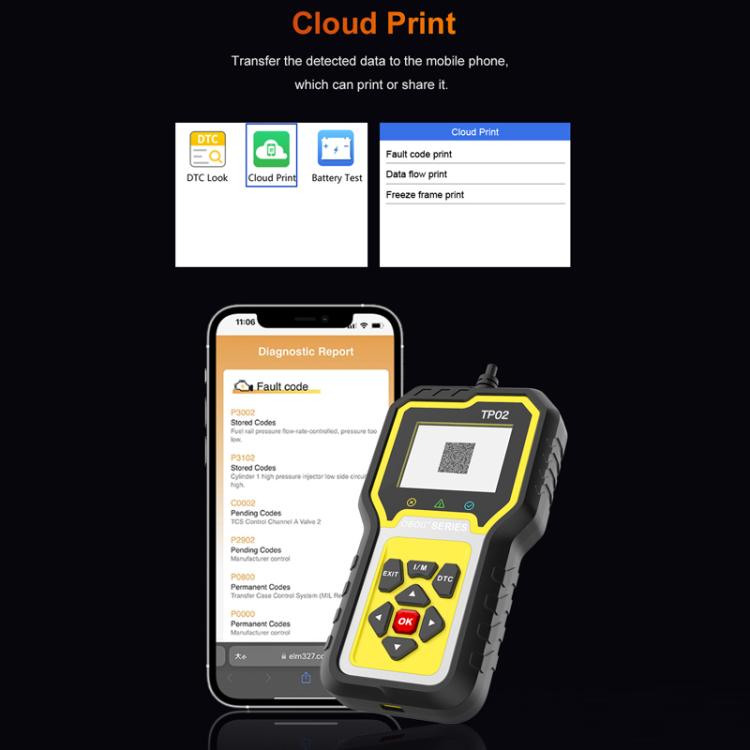 Tester diagnostico per la manutenzione completa del sistema e il ripristino del motore, TP02